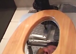 She is sitting on top of a man with a scat fetish
